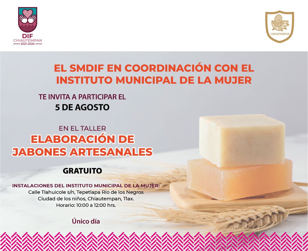 Invita Ayuntamiento de Chiautempan a taller gratuito de elaboración de jabones artesanales